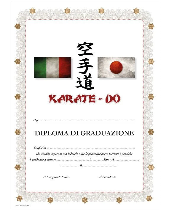 DIPLOMA GRADUAZIONE KARATE