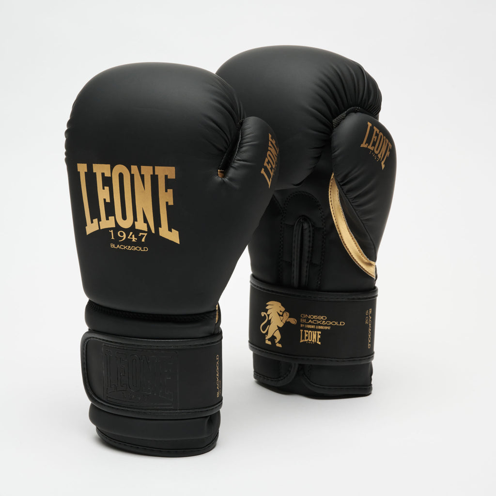 GUANTI BOXE BLACK&WHITE GOLD LEONE