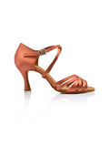 SCARPE DA BALLO 5 FASCE IN RASO FLESH CON INCROCIO SULLA CAVIGLIA, TACCO 7,5 CM DANCIN