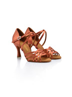 SCARPE DA BALLO IN RASO FLESH CON LISTINI INCROCIATI 6 FASCE TACCO 7,5 CM DANCIN