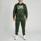 FELPA CON CAPPUCCIO LOGO LEONE - VERDE