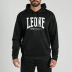 FELPA CON CAPPUCCIO LOGO LEONE - NERO