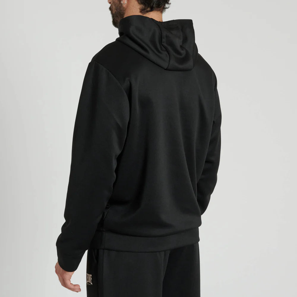FELPA CON CAPPUCCIO LOGO LEONE - NERO