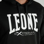 FELPA CON CAPPUCCIO LOGO LEONE - NERO