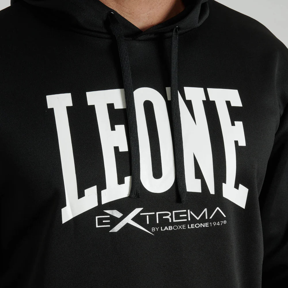 FELPA CON CAPPUCCIO LOGO LEONE - NERO