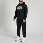 FELPA CON CAPPUCCIO LOGO LEONE - NERO