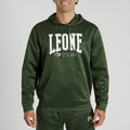 FELPA CON CAPPUCCIO LOGO LEONE - VERDE