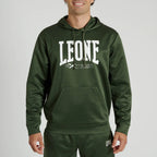 FELPA CON CAPPUCCIO LOGO LEONE - VERDE