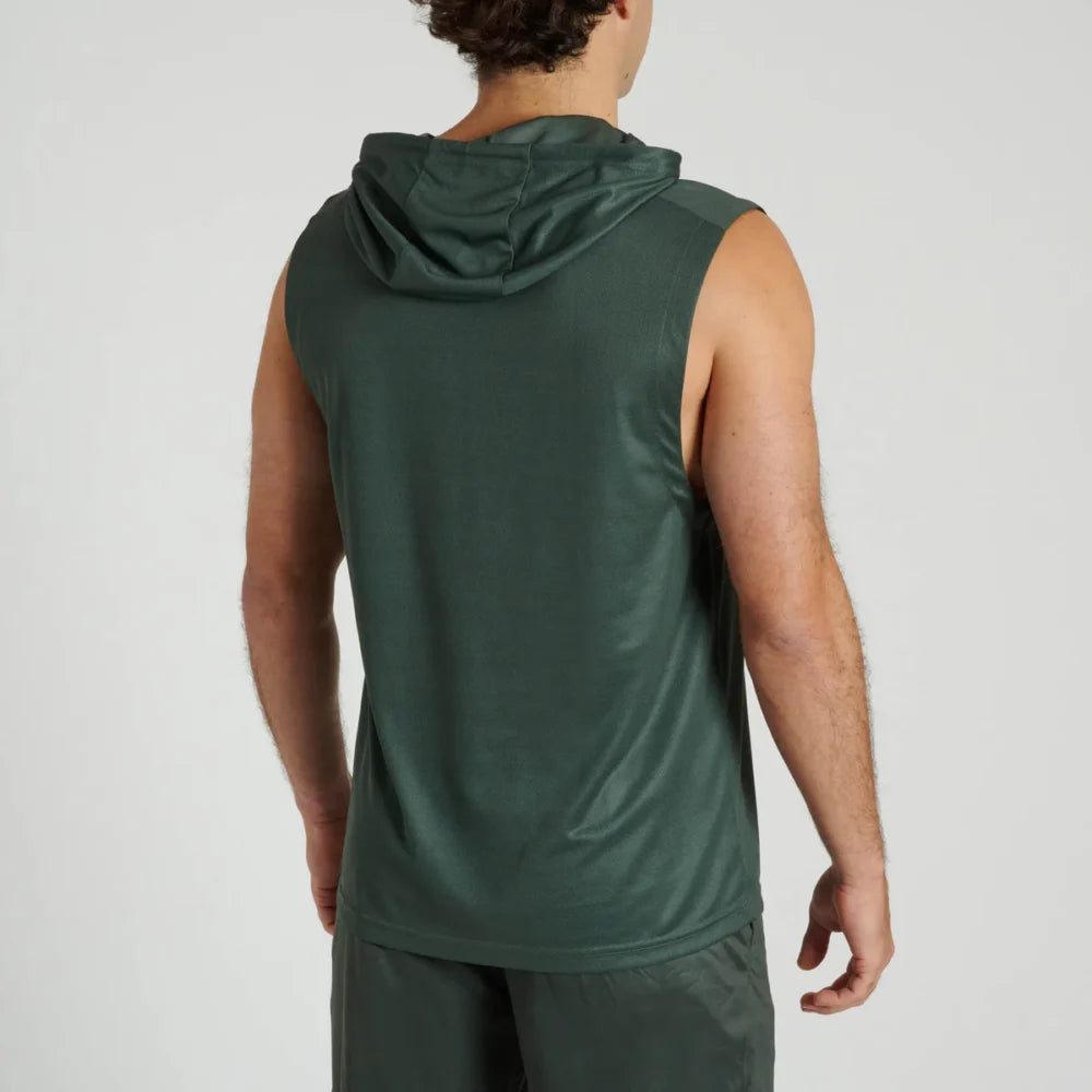 SMANICATO CON CAPPUCCIO LOGO LEONE - VERDE