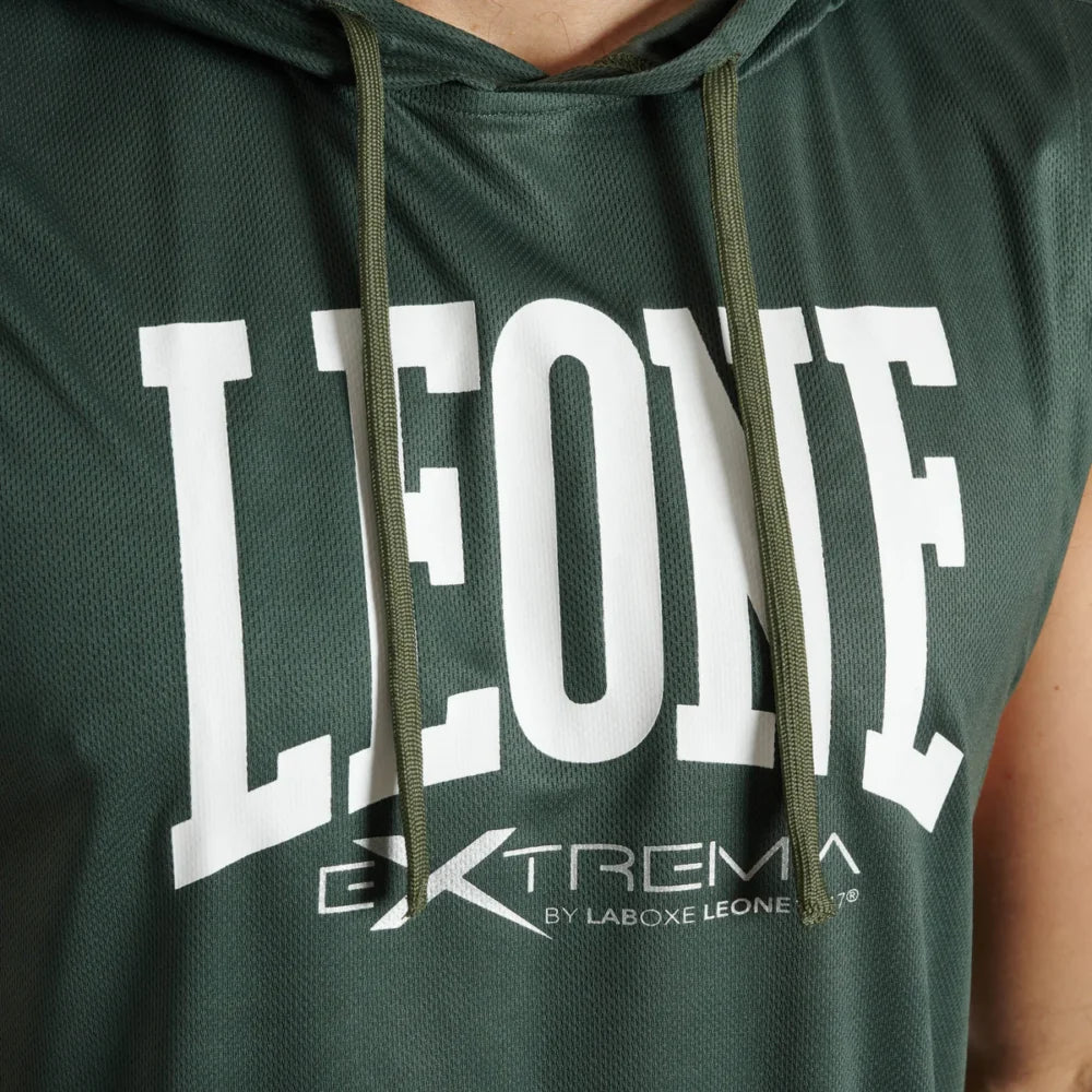 SMANICATO CON CAPPUCCIO LOGO LEONE - VERDE