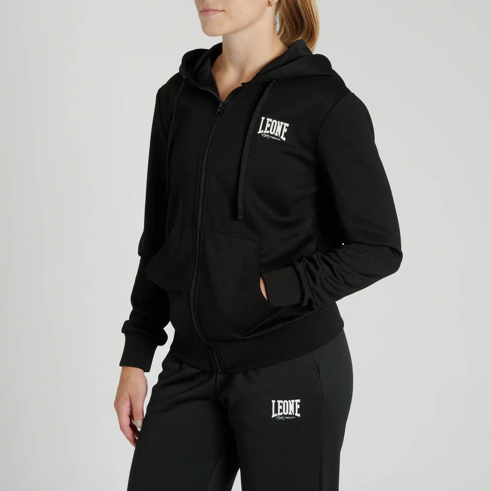 FELPA DONNA CON CAPPUCCIO LOGO LEONE