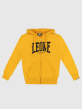 FELPA LEONE CON ZIP E CAPPUCCIO LOGO GRANDE