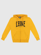 FELPA LEONE CON ZIP E CAPPUCCIO LOGO GRANDE