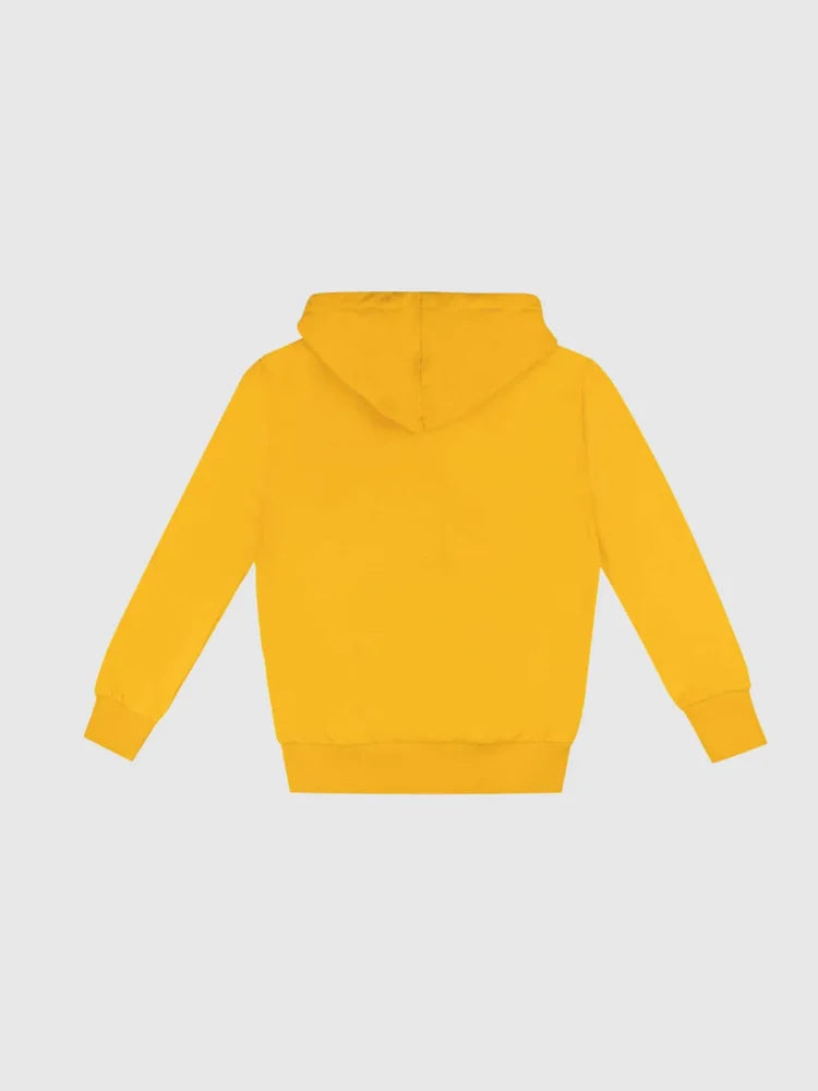 FELPA LEONE CON ZIP E CAPPUCCIO LOGO GRANDE