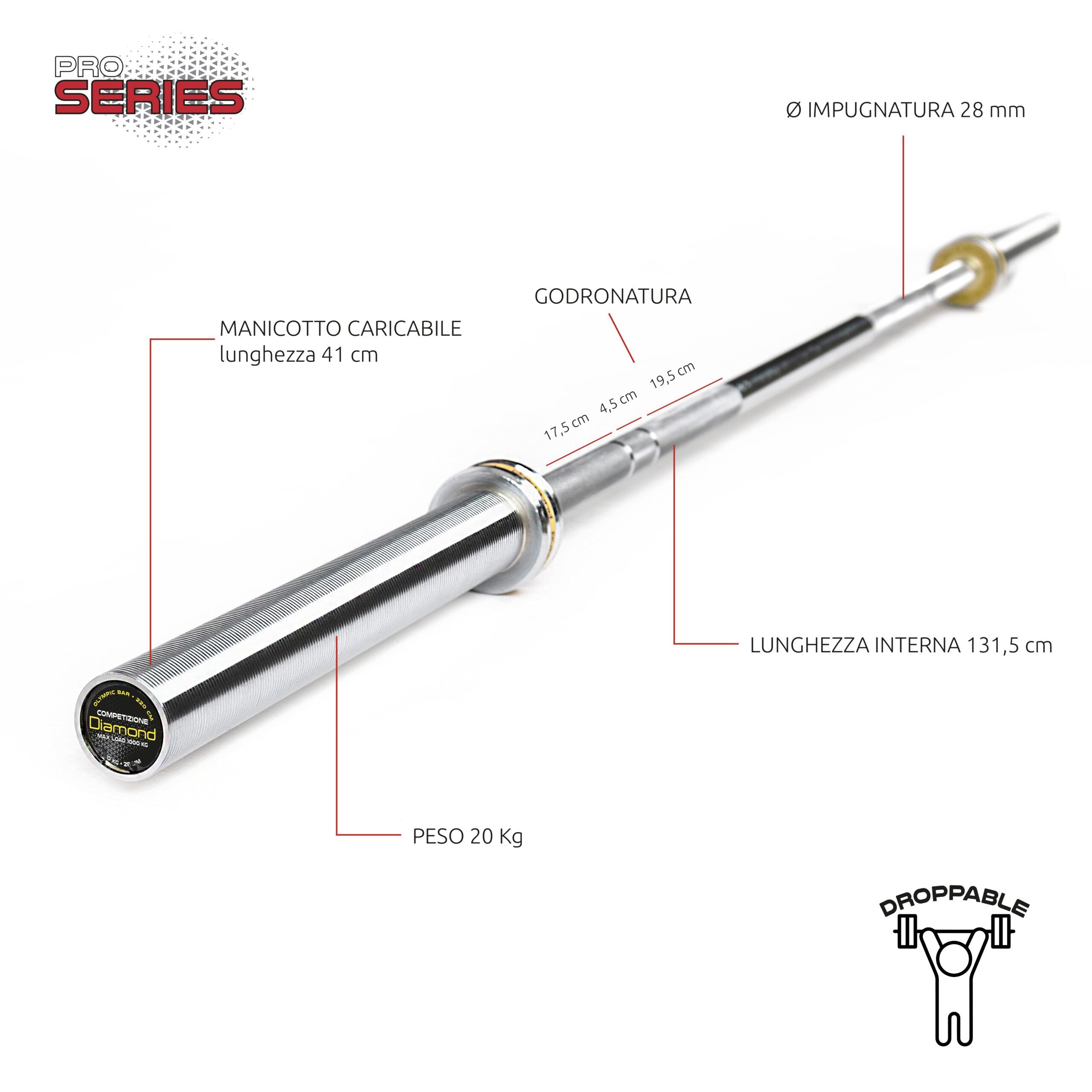 BILANCIERE OLIMPICO COMPETIZIONE – 220 CM JK FITNESS