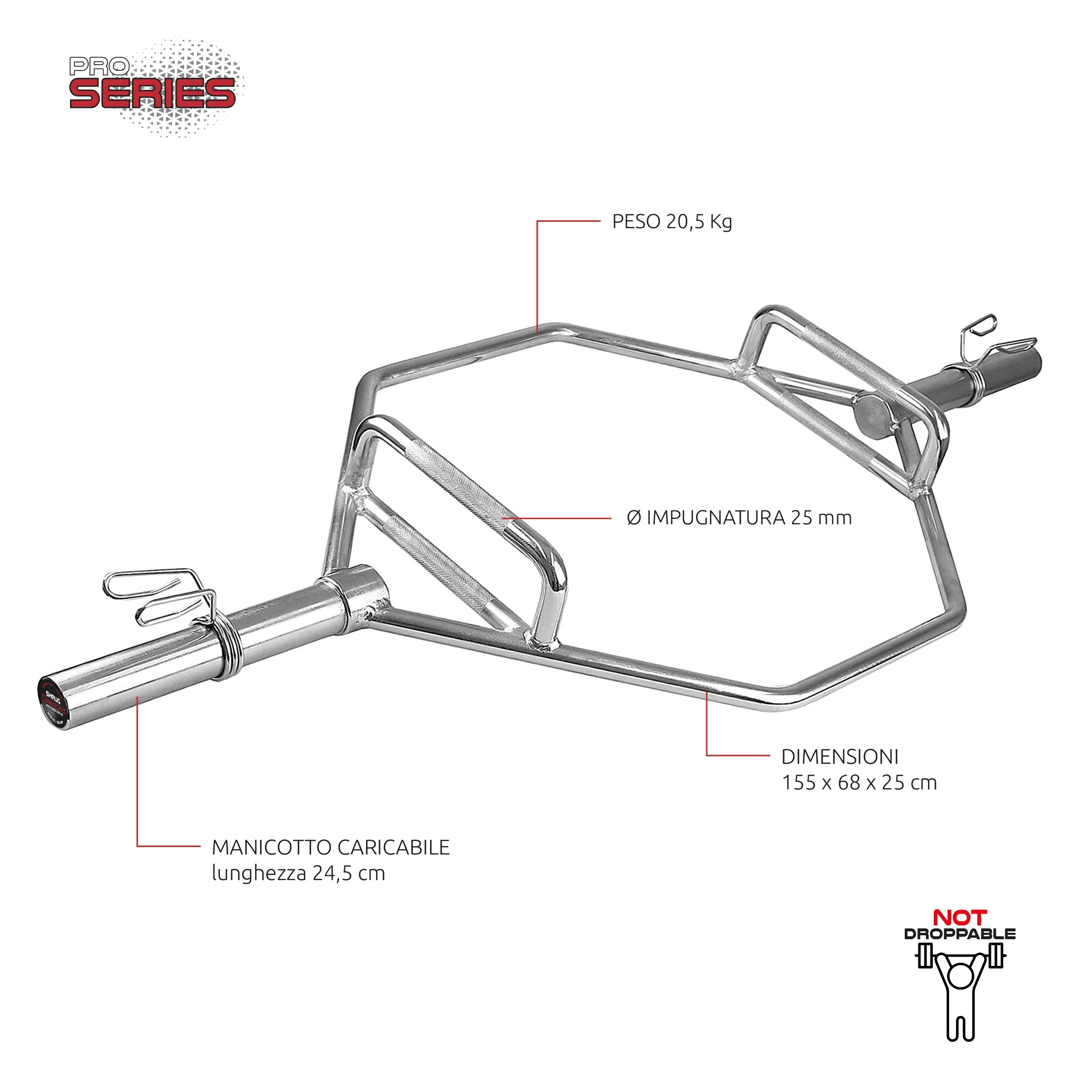BILANCIERE OLIMPICO ESAGONALE – SHRUG BAR