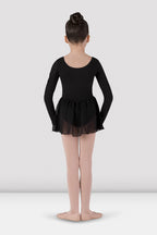 BODY DA BAMBINA A MANICA LUNGA CON GONNELLINO APPLICATO BLOCH MOD. PETAL - DANZA