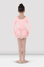 BODY DA BAMBINA A MANICA LUNGA CON GONNELLINO APPLICATO BLOCH MOD. PETAL - DANZA