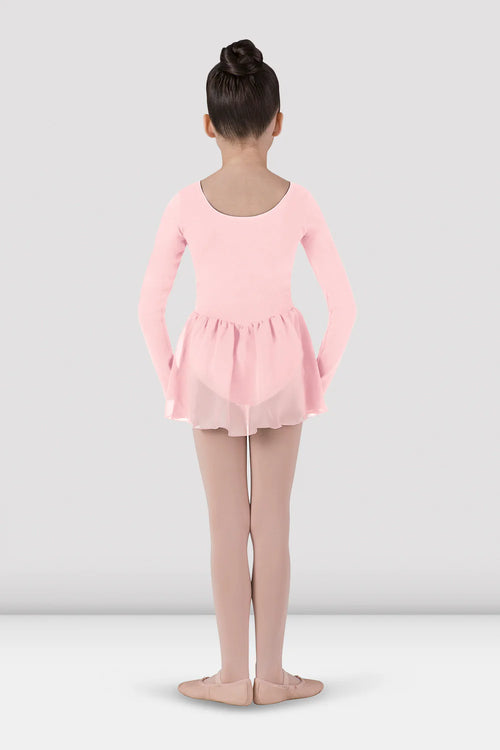 BODY DA BAMBINA A MANICA LUNGA CON GONNELLINO APPLICATO BLOCH MOD. PETAL - DANZA