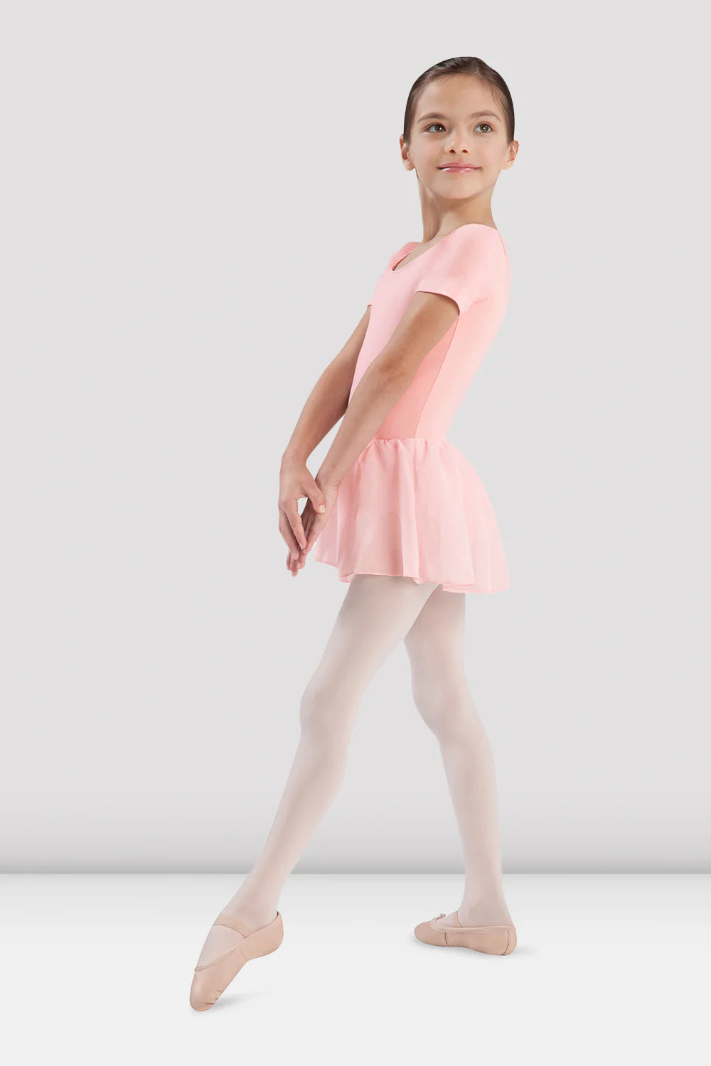 BODY DA BAMBINA A MANICA CORTA CON GONNELLINO APPLICATO BLOCH MOD. TIFFANY - DANZA