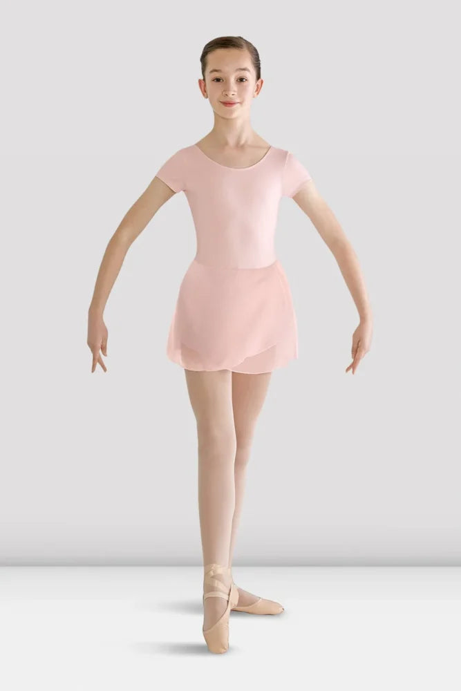 BODY DA BAMBINA A MANICA CORTA CON GONNELLINO APPLICATO BLOCH MOD. PRISHA - DANZA