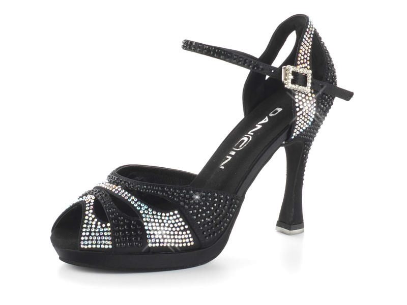 SCARPA DA BALLO DANCIN RASO E CRISTALLI TACCO 10 CM