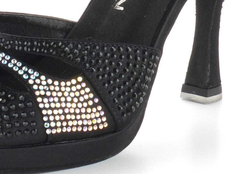 SCARPA DA BALLO DANCIN RASO E CRISTALLI TACCO 10 CM