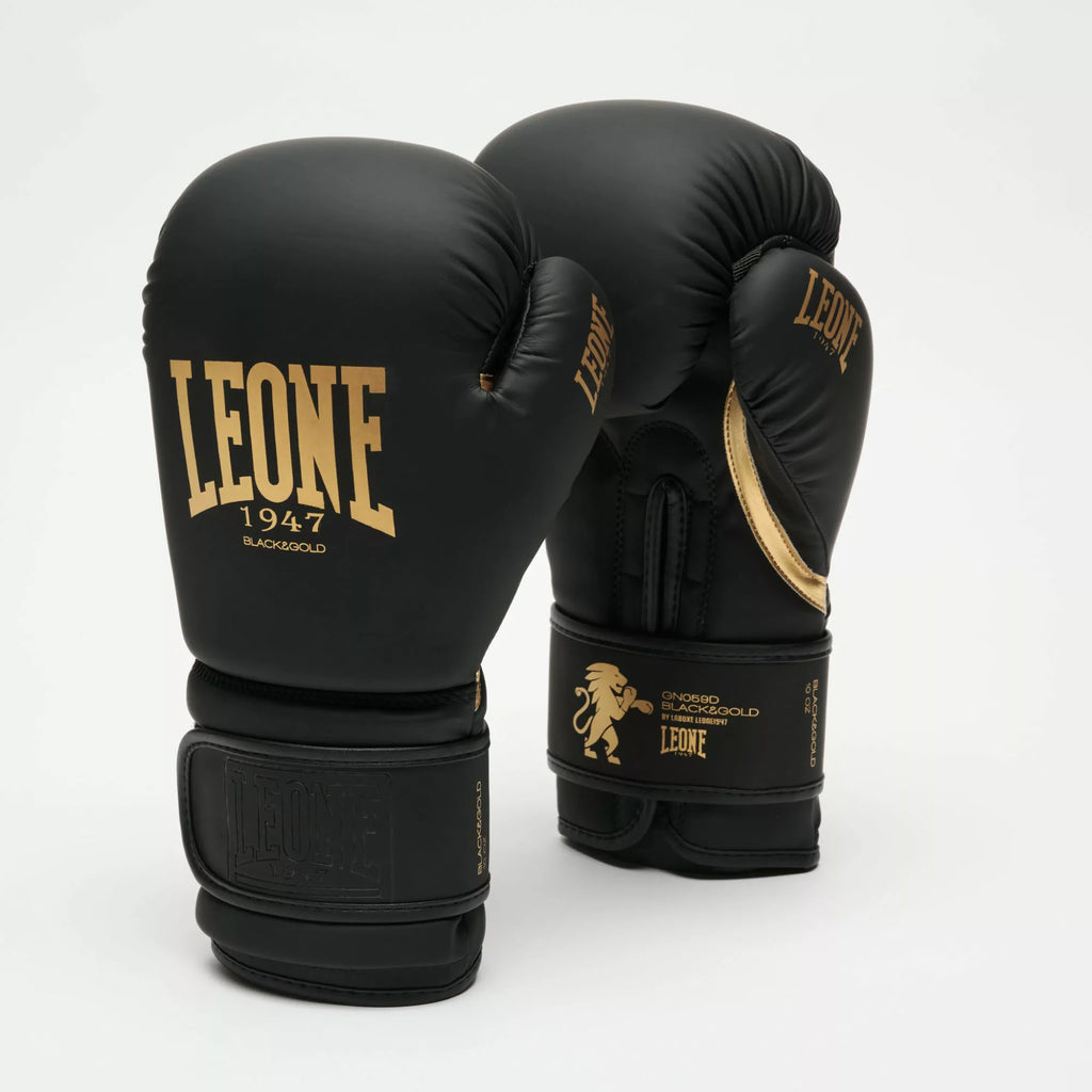 GUANTI BOXE BLACK&WHITE GOLD LEONE