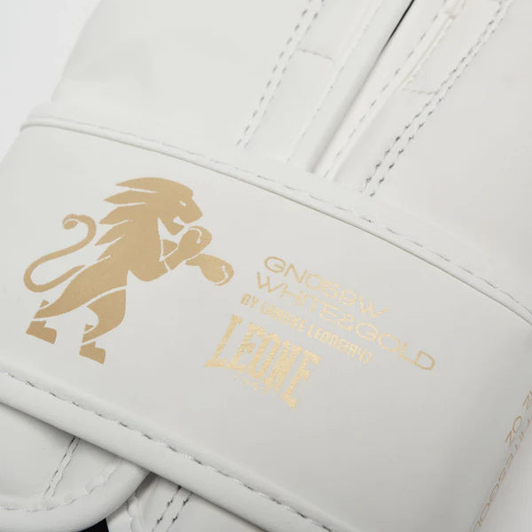 GUANTI BOXE WHITE&GOLD LEONE - BIANCO