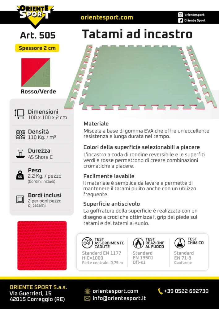 TATAMI AD INCASTRO 2 CM. – DIMENSIONE 1 x 1 M