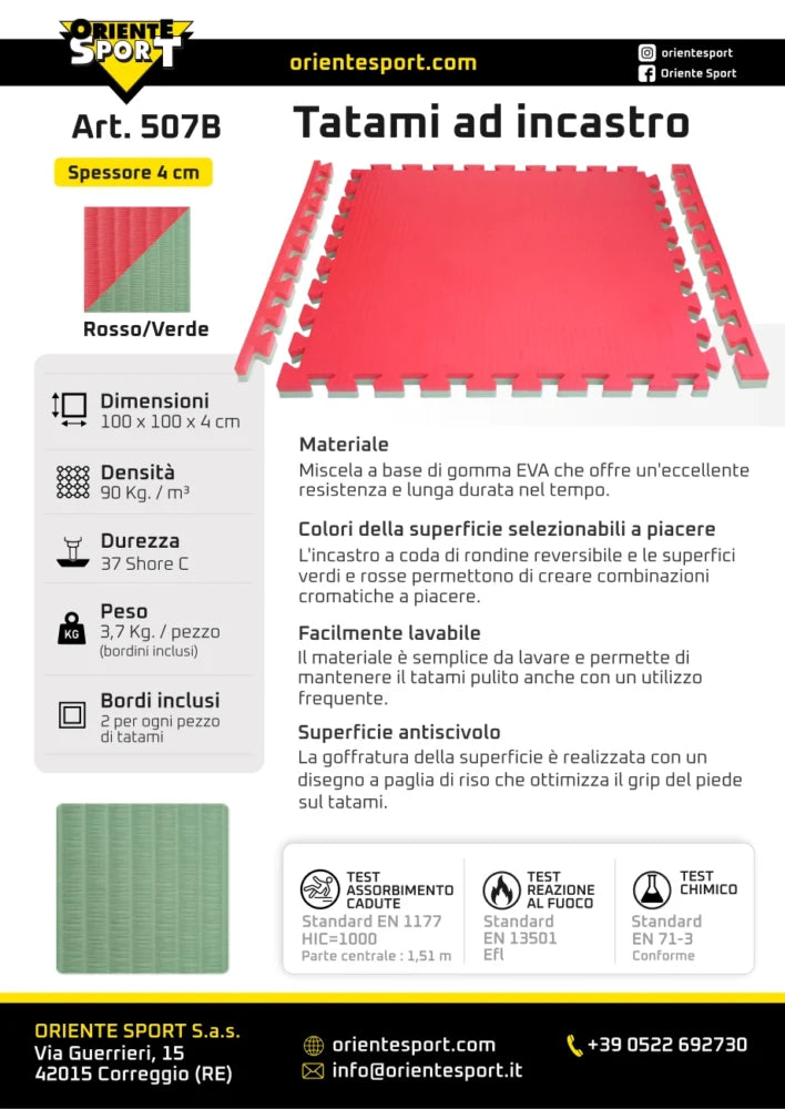 TATAMI AD INCASTRO 4 CM. – DIMENSIONE 1 x 1 M