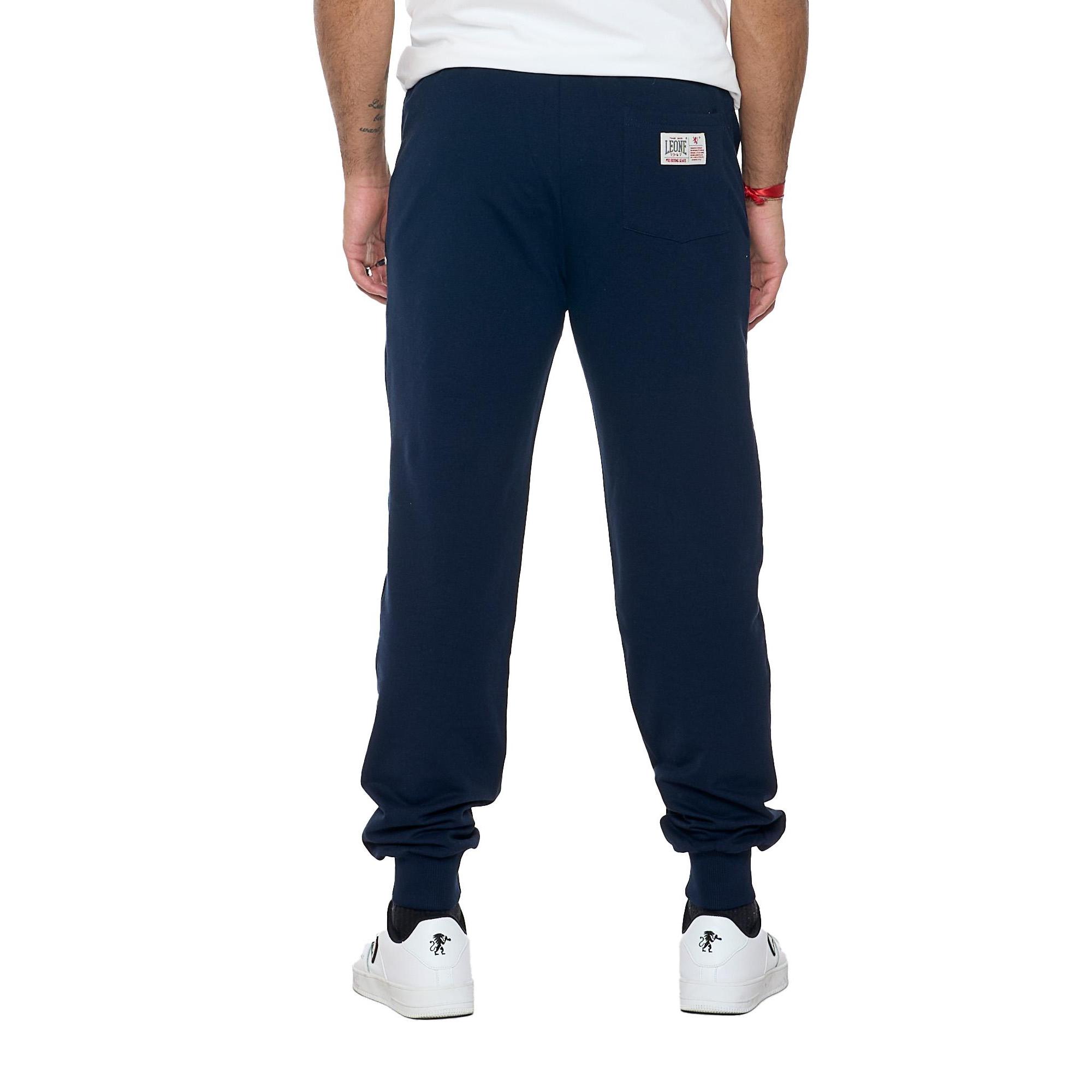 PANTALONE SPORTIVO DA UOMO CON POLSINO E LOGO GRANDE "BASIC" LEONE
