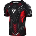 RASHGUARD RDX IMMAF APPROVATA MANICA CORTA A COMPRESSIONE