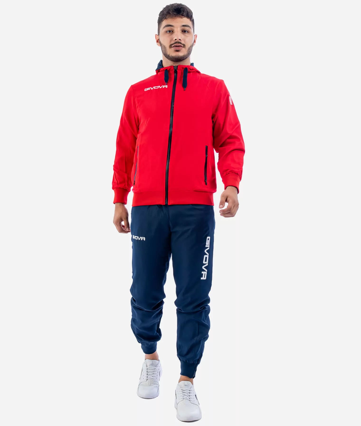 TUTA WINNER IN MICROFIBRA GIVOVA - ROSSO/BLU