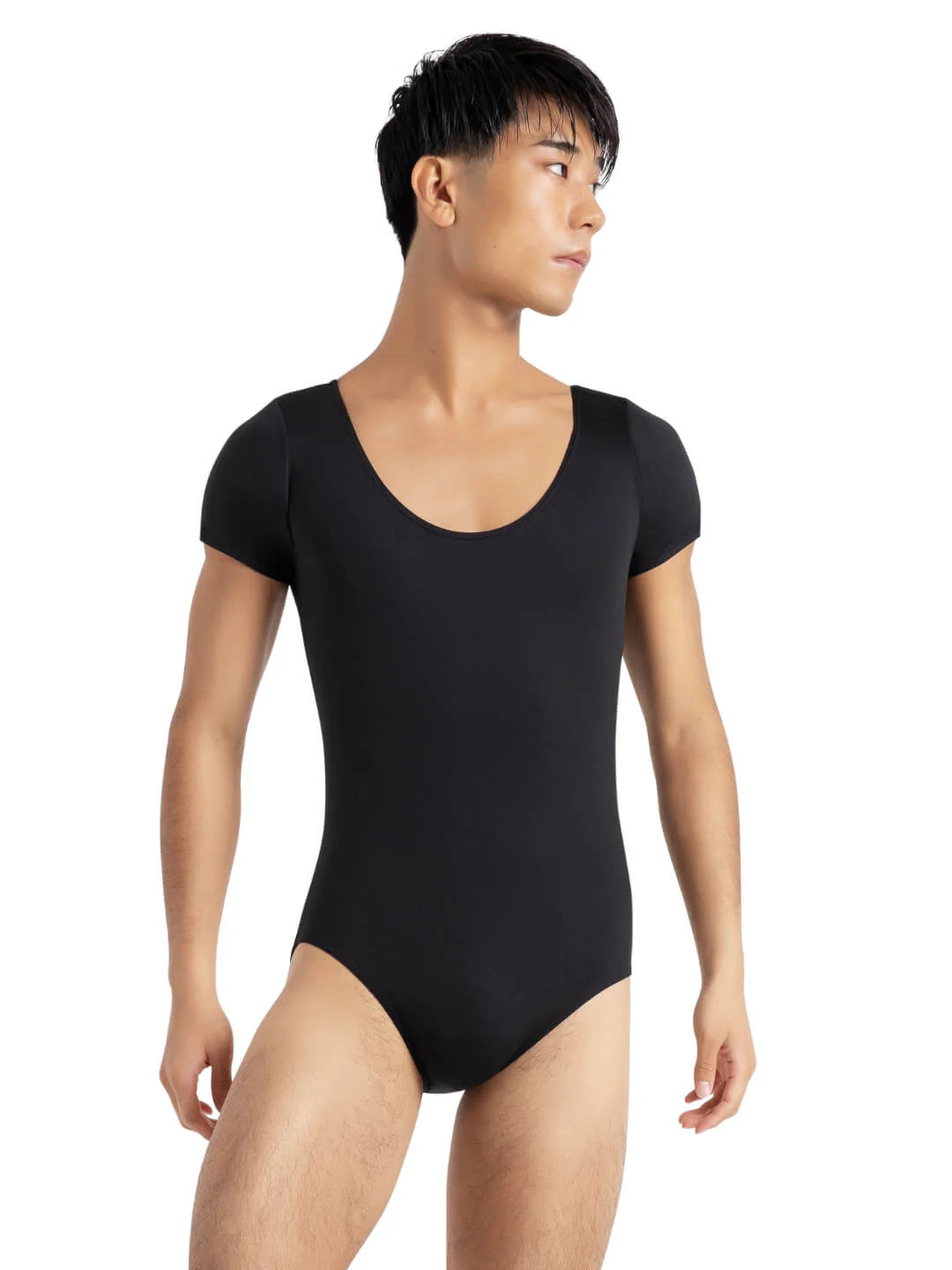 BODY UOMO MANICHE CORTE CON SCOLLO ROTONDO CAPEZIO MOD. SHORT SLEEVE LEOTARD - DANZA