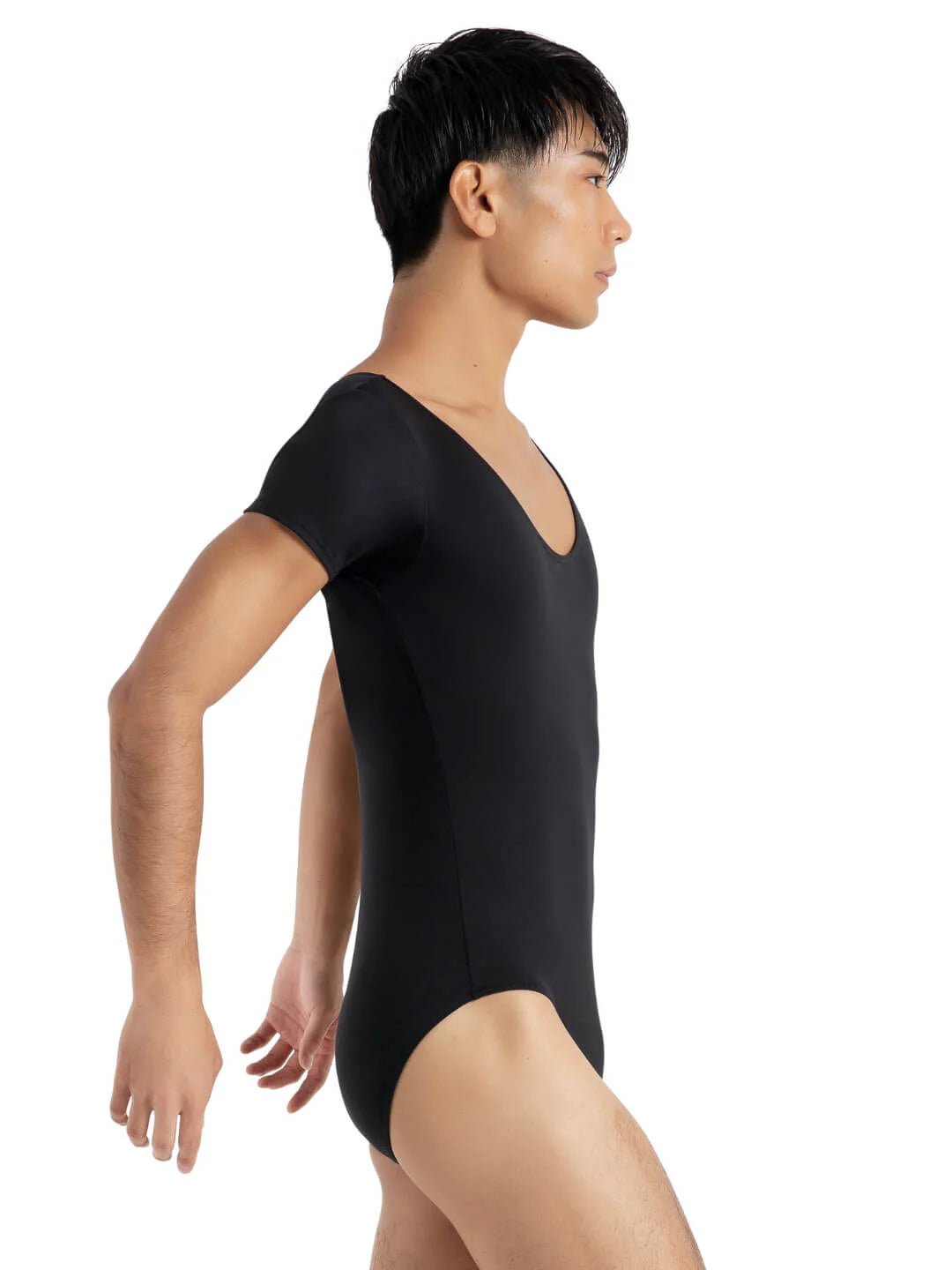 BODY UOMO MANICHE CORTE CON SCOLLO ROTONDO CAPEZIO MOD. SHORT SLEEVE LEOTARD - DANZA