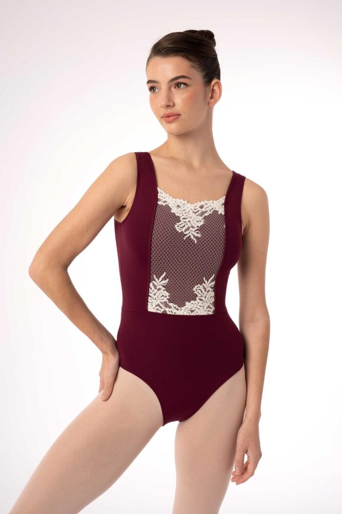 BODY DA DONNA A CANOTTA CON INSERTO IN PIZZO INTERMEZZO MOD. FABIOLA  – DANZA