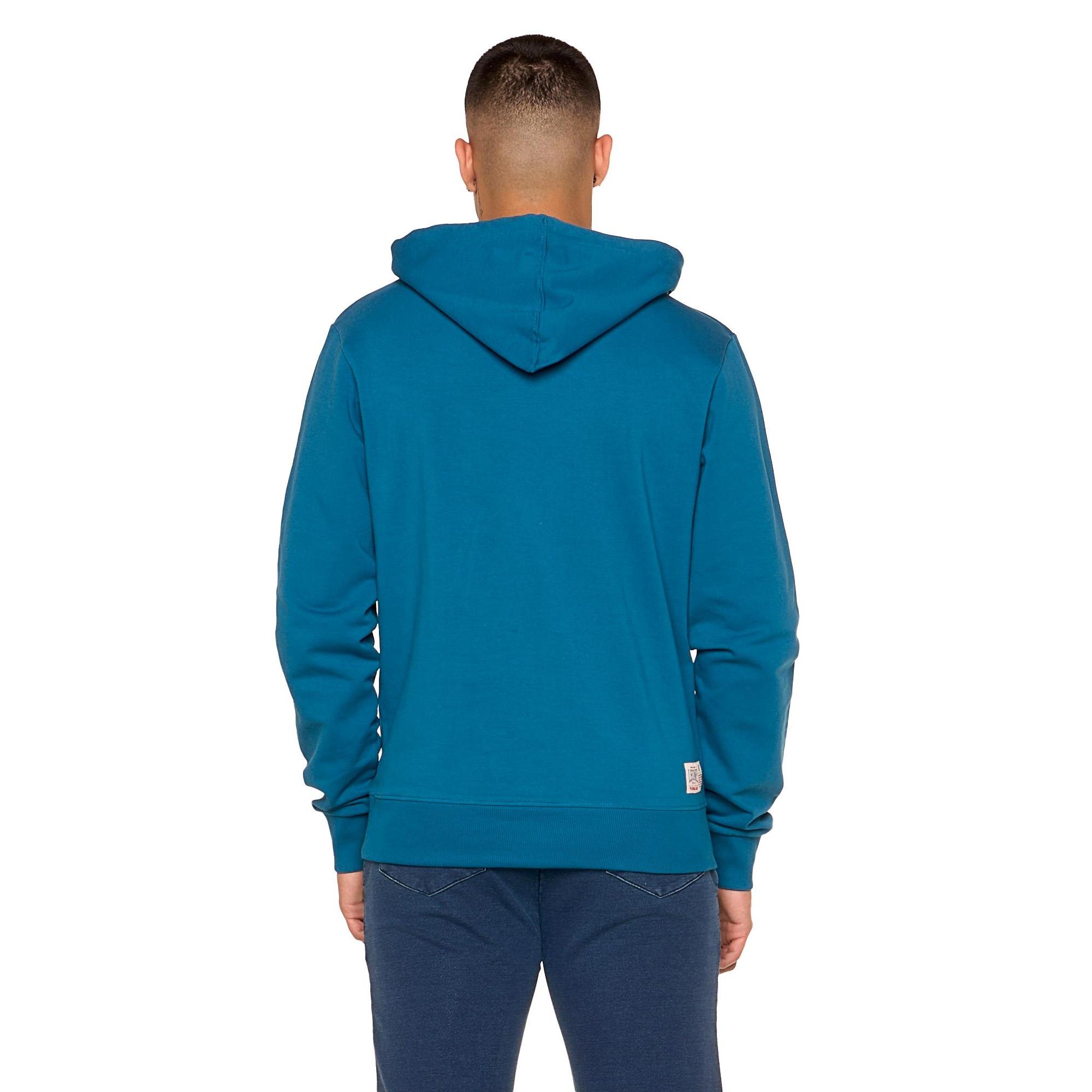 FELPA INVERNALE DA UOMO CON CAPPUCCIO PULL ON LOGO GRANDE MOD. BASIC LEONE