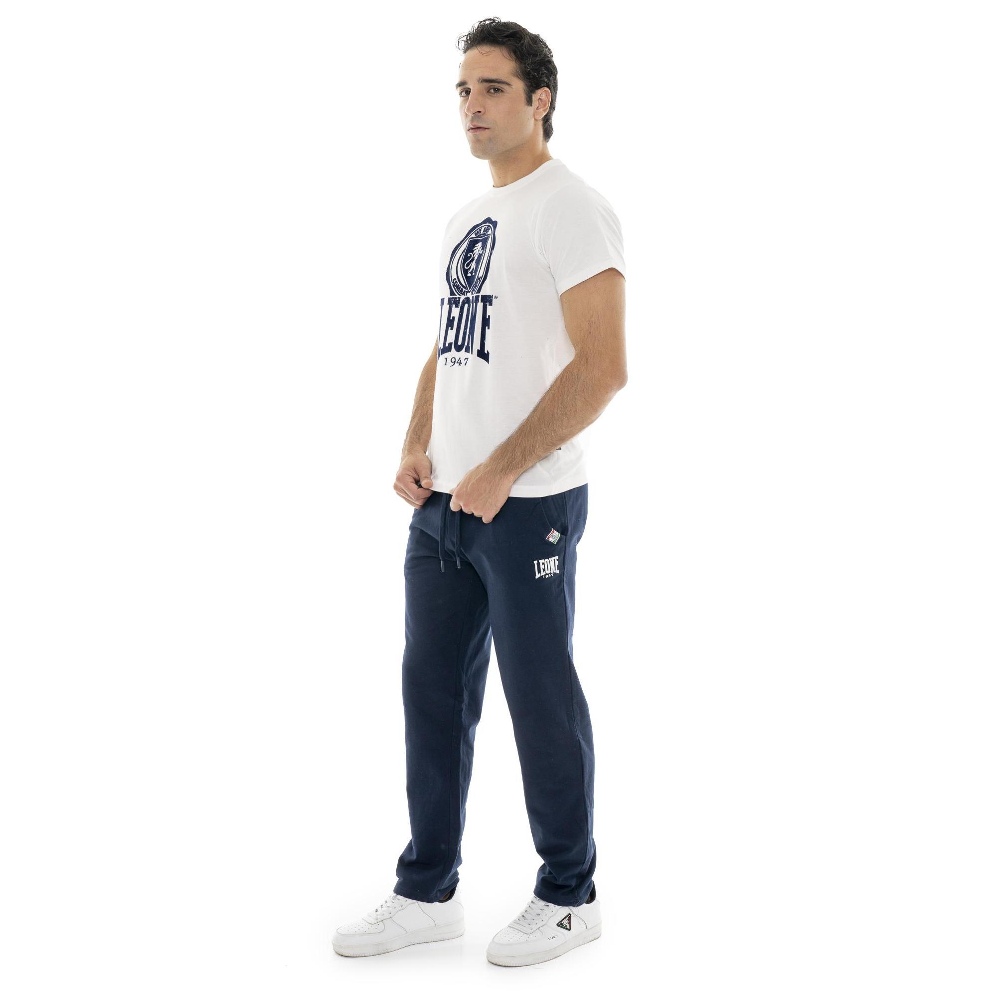 PANTALONE SPORTIVO DA UOMO SENZA POLSINO CON LOGO PICCOLO MOD. BASIC LEONE