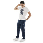 PANTALONE SPORTIVO DA UOMO SENZA POLSINO CON LOGO PICCOLO MOD. BASIC LEONE