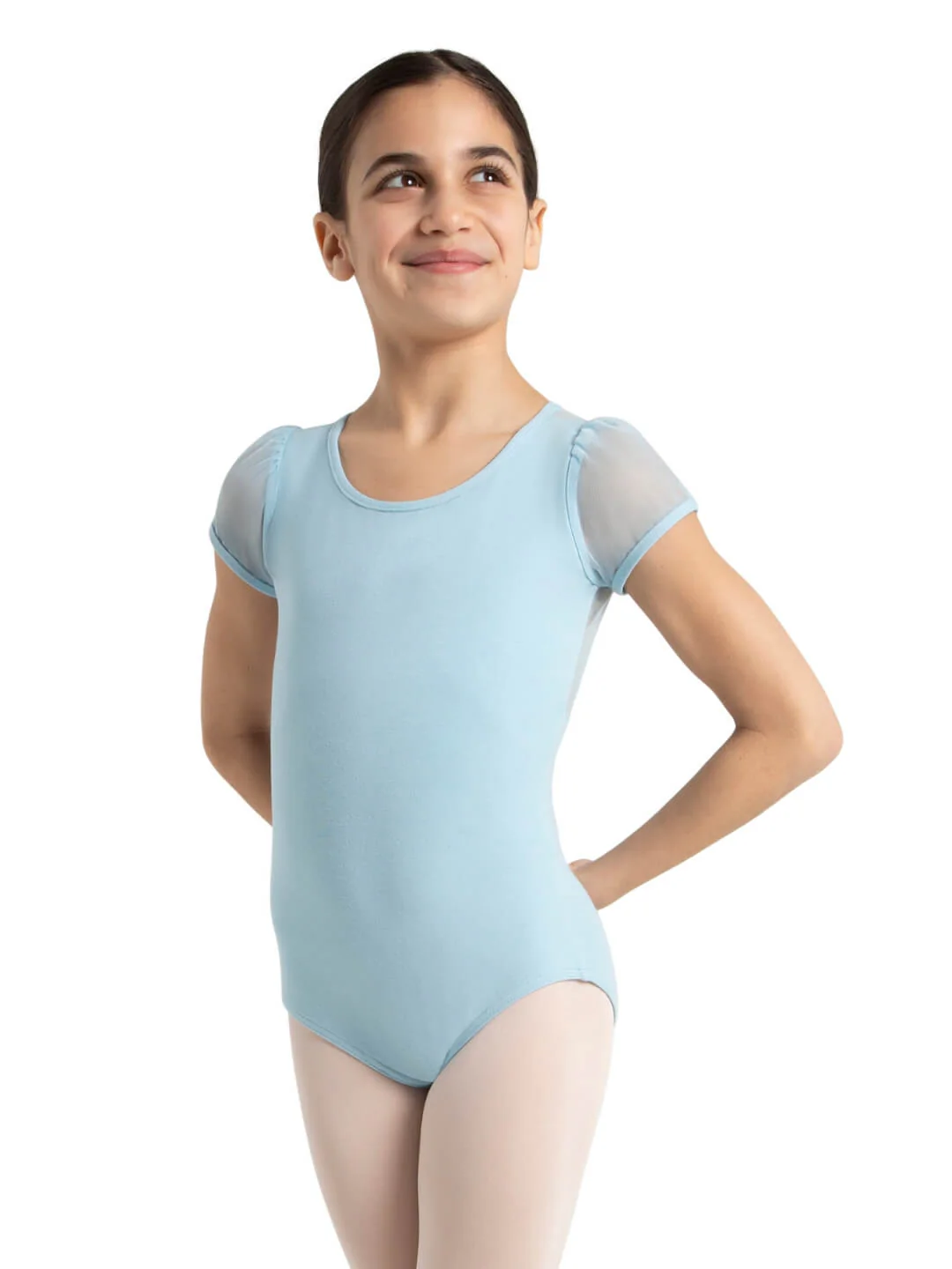 Capezio_Puff_Sleeve_Keyhole_Back_Leotard_Girls_Light_Blue_11311C_base