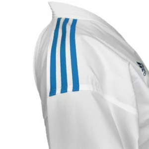 KARATEGI ADIDAS ADILIGHT PRIMEGREEN CON STRISCE BLU WKF 2